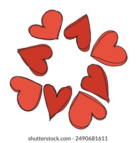 Esbozo ilustración Imagen de Vector de un corazón.
Dibujado a mano de un corazón 
 símbolo.
Simple lindo logotipo original.
Ilustración vectorial dibujada a mano para carteles.