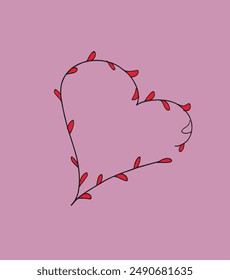 Outline illustration vector image of a heart.
Hand drawn artwork of a heart 
 symbol.
Simple cute original logo.
Hand drawn vector illustration for posters.