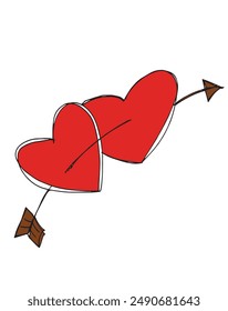 Outline illustration vector image of a heart.
Hand drawn artwork of a heart 
 symbol.
Simple cute original logo.
Hand drawn vector illustration for posters.