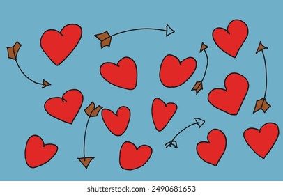 Outline illustration vector image of a heart.
Hand drawn artwork of a heart 
 symbol.
Simple cute original logo.
Hand drawn vector illustration for posters.