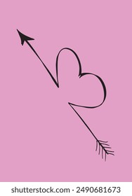 Outline illustration vector image of a heart.
Hand drawn artwork of a heart 
 symbol.
Simple cute original logo.
Hand drawn vector illustration for posters.