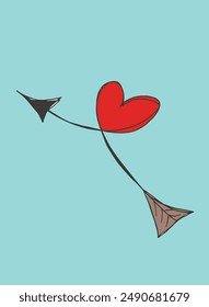 Esbozo ilustración Imagen de Vector de un corazón.
Dibujado a mano de un corazón 
 símbolo.
Simple lindo logotipo original.
Ilustración vectorial dibujada a mano para carteles.