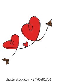 Outline illustration vector image of a heart.
Hand drawn artwork of a heart 
 symbol.
Simple cute original logo.
Hand drawn vector illustration for posters.