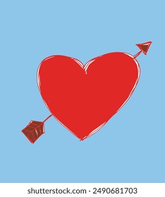 Outline illustration vector image of a heart.
Hand drawn artwork of a heart 
 symbol.
Simple cute original logo.
Hand drawn vector illustration for posters.