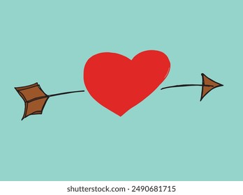 Esbozo ilustración Imagen de Vector de un corazón.
Dibujado a mano de un corazón 
 símbolo.
Simple lindo logotipo original.
Ilustración vectorial dibujada a mano para carteles.