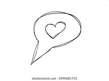 Outline illustration vector image of a heart.
Hand drawn artwork of a heart 
 symbol.
Simple cute original logo.
Hand drawn vector illustration for posters.