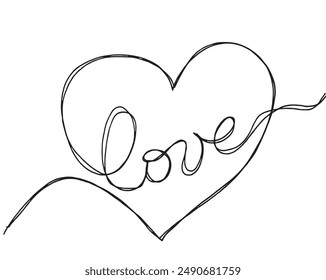 Outline illustration vector image of a heart.
Hand drawn artwork of a heart 
 symbol.
Simple cute original logo.
Hand drawn vector illustration for posters.