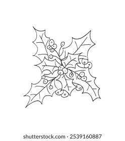 Esquema ilustración Vector Imagen de un acebo.
Dibujado a mano obra de arte de un acebo.
Logo original lindo simple.
Ilustración vectorial dibujada a mano para carteles.