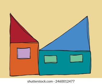 Outline illustration vector image of a house.
Hand drawn artwork of a house.
Simple cute original logo.
Hand drawn vector illustration for posters.