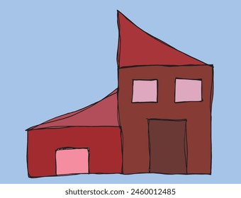 Outline illustration vector image of a house.
Hand drawn artwork of a house.
Simple cute original logo.
Hand drawn vector illustration for posters.