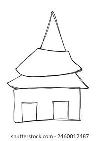 Outline illustration vector image of a house.
Hand drawn artwork of a house.
Simple cute original logo.
Hand drawn vector illustration for posters.