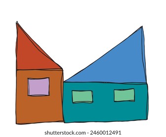 Outline illustration vector image of a house.
Hand drawn artwork of a house.
Simple cute original logo.
Hand drawn vector illustration for posters.