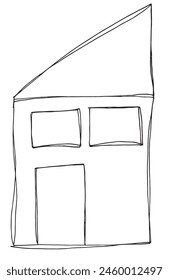 Outline illustration vector image of a house.
Hand drawn artwork of a house.
Simple cute original logo.
Hand drawn vector illustration for posters.