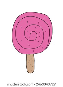 Esquema ilustración Imagen de Vector de un helado.
Dibujado a mano de un helado.
Simple lindo logotipo original.
Ilustración vectorial dibujada a mano para carteles.