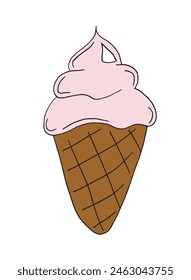 Outline illustration vector image of an ice cream.
Hand drawn artwork of an ice cream.
Simple cute original logo.
Hand drawn vector illustration for posters.