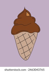 Esquema ilustración Imagen de Vector de un helado.
Dibujado a mano de un helado.
Simple lindo logotipo original.
Ilustración vectorial dibujada a mano para carteles.