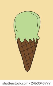 Esquema ilustración Imagen de Vector de un helado.
Dibujado a mano de un helado.
Simple lindo logotipo original.
Ilustración vectorial dibujada a mano para carteles.