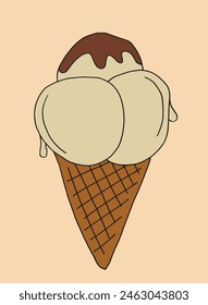 Outline illustration vector image of an ice cream.
Hand drawn artwork of an ice cream.
Simple cute original logo.
Hand drawn vector illustration for posters.