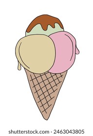 Outline illustration vector image of an ice cream.
Hand drawn artwork of an ice cream.
Simple cute original logo.
Hand drawn vector illustration for posters.