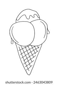 Outline illustration vector image of an ice cream.
Hand drawn artwork of an ice cream.
Simple cute original logo.
Hand drawn vector illustration for posters.