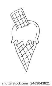 Outline illustration vector image of an ice cream.
Hand drawn artwork of an ice cream.
Simple cute original logo.
Hand drawn vector illustration for posters.