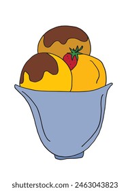 Outline illustration vector image of an ice cream.
Hand drawn artwork of an ice cream.
Simple cute original logo.
Hand drawn vector illustration for posters.