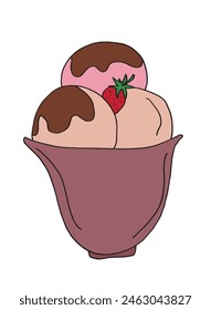 Outline illustration vector image of an ice cream.
Hand drawn artwork of an ice cream.
Simple cute original logo.
Hand drawn vector illustration for posters.