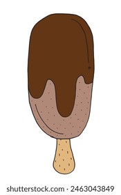 Esquema ilustración Imagen de Vector de un helado.
Dibujado a mano de un helado.
Simple lindo logotipo original.
Ilustración vectorial dibujada a mano para carteles.