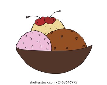 Outline illustration vector image of an ice cream.
Hand drawn artwork of an ice cream.
Simple cute original logo.
Hand drawn vector illustration for posters.