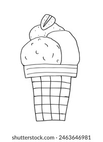 Outline illustration vector image of an ice cream.
Hand drawn artwork of an ice cream.
Simple cute original logo.
Hand drawn vector illustration for posters.