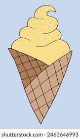 Outline illustration vector image of an ice cream.
Hand drawn artwork of an ice cream.
Simple cute original logo.
Hand drawn vector illustration for posters.