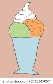 Outline illustration vector image of an ice cream.
Hand drawn artwork of an ice cream.
Simple cute original logo.
Hand drawn vector illustration for posters.