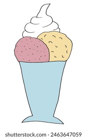 Outline illustration vector image of an ice cream.
Hand drawn artwork of an ice cream.
Simple cute original logo.
Hand drawn vector illustration for posters.