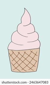 Outline illustration vector image of an ice cream.
Hand drawn artwork of an ice cream.
Simple cute original logo.
Hand drawn vector illustration for posters.