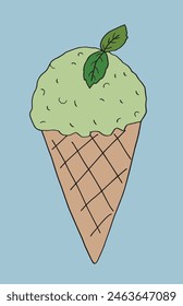 Outline illustration vector image of an ice cream.
Hand drawn artwork of an ice cream.
Simple cute original logo.
Hand drawn vector illustration for posters.