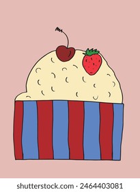 Outline illustration vector image of an ice cream.
Hand drawn artwork of an ice cream.
Simple cute original logo.
Hand drawn vector illustration for posters.