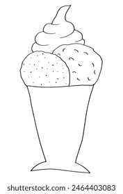 Outline illustration vector image of an ice cream.
Hand drawn artwork of an ice cream.
Simple cute original logo.
Hand drawn vector illustration for posters.