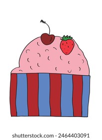 Esquema ilustración Imagen de Vector de un helado.
Dibujado a mano de un helado.
Simple lindo logotipo original.
Ilustración vectorial dibujada a mano para carteles.