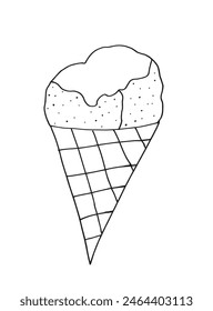 Outline illustration vector image of an ice cream.
Hand drawn artwork of an ice cream.
Simple cute original logo.
Hand drawn vector illustration for posters.