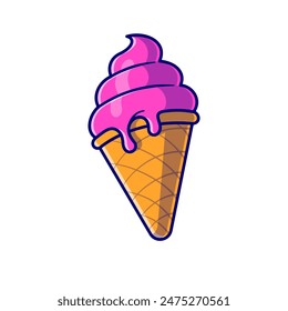 Esquema ilustración Imagen de Vector de un helado. Dibujado a mano de un helado. Simple lindo logotipo original. 