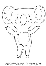 Outline illustration vector image of a koala.
Hand drawn artwork of a koala.
Simple cute original logo.
Hand drawn vector illustration for posters, cards, t-shirts.