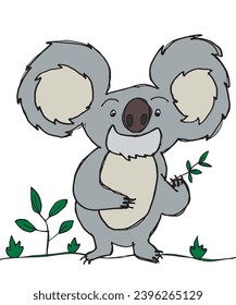 Outline illustration vector image of a koala.
Hand drawn artwork of a koala.
Simple cute original logo.
Hand drawn vector illustration for posters, cards, t-shirts.