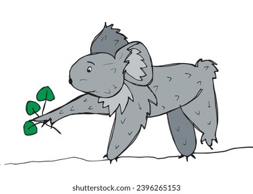Outline illustration vector image of a koala.
Hand drawn artwork of a koala.
Simple cute original logo.
Hand drawn vector illustration for posters, cards, t-shirts.