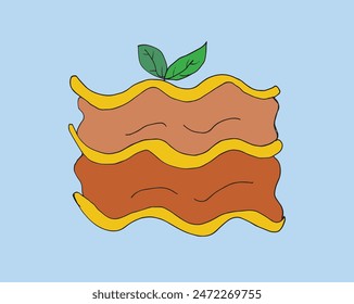 Outline illustration vector image of a lasagna.
Hand drawn artwork of a lasagna.
Simple cute original logo.
Hand drawn vector illustration for posters.