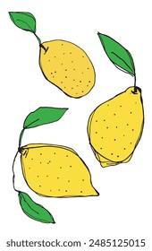 Esbozo ilustración Imagen de Vector de un limón.
Obra de arte dibujada a mano de un limón.
Simple lindo logotipo original.
Ilustración vectorial dibujada a mano para carteles.