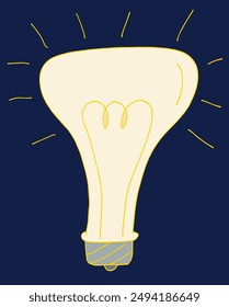 Outline illustration vector image of a light bulb.
Hand drawn artwork of a light bulb.
Simple cute original logo.
Hand drawn vector illustration for posters.