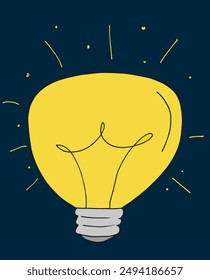 Outline illustration vector image of a light bulb.
Hand drawn artwork of a light bulb.
Simple cute original logo.
Hand drawn vector illustration for posters.