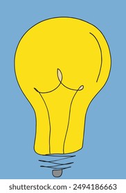 Outline illustration vector image of a light bulb.
Hand drawn artwork of a light bulb.
Simple cute original logo.
Hand drawn vector illustration for posters.