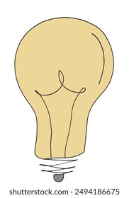 Imagen de Vector de una bombilla.
Obra de arte dibujada a mano de una bombilla.
Simple lindo logotipo original.
Ilustración vectorial dibujada a mano para carteles.