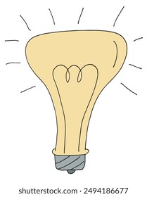 Outline illustration vector image of a light bulb.
Hand drawn artwork of a light bulb.
Simple cute original logo.
Hand drawn vector illustration for posters.